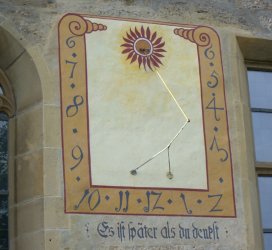 Sundial on side of Lendsiedel church