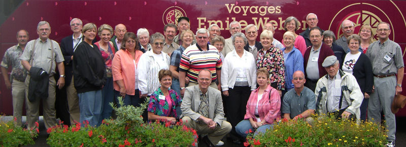 Photo of group in front of the bus, Aug 10